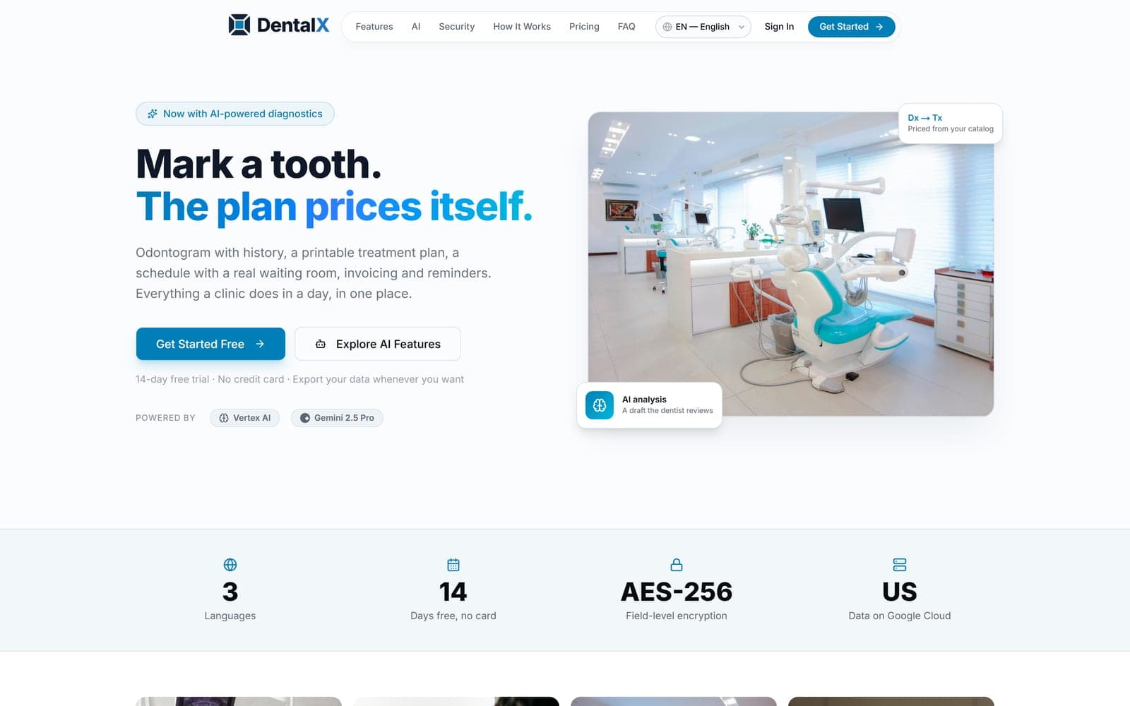 DentalX interface